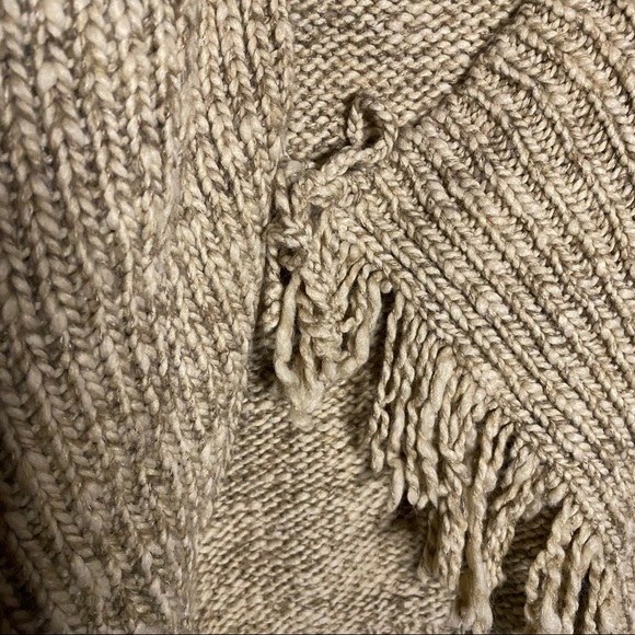 Silvia Novelli Brown Knit Asymmetric Cardigan Fringe Hem Large L - Picture 9 of 15